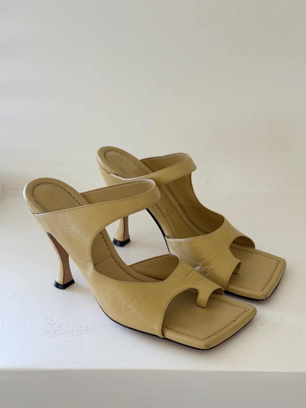 Bottega Veneta Tan Sandals with Geometric Straps